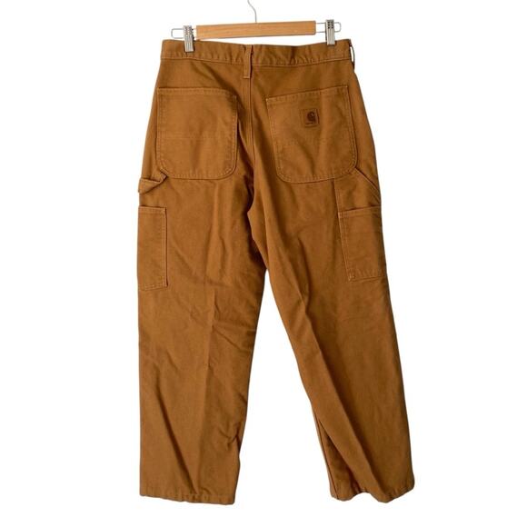 Carhartt Loose Original Fit Brown Flannel Lined Work Pants size 31x30 - Picture 4 of 8